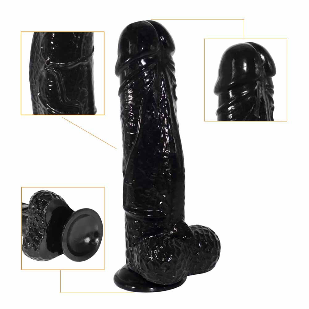 Power Escorts - BR227 Black - Monster John XL Mega Realistic Dildo 30 CM / 11,8 Inch