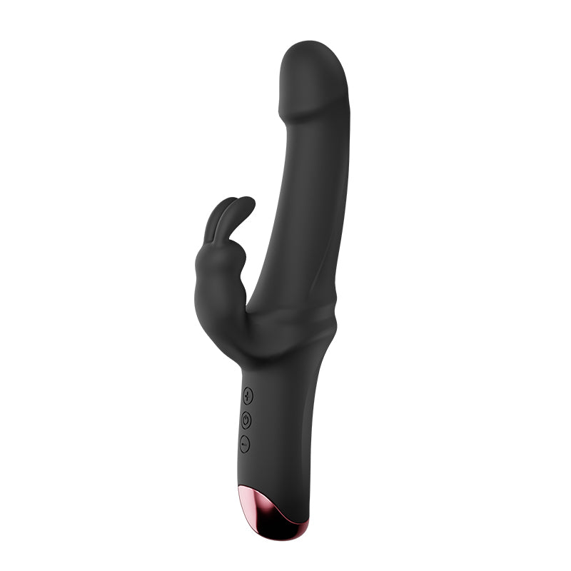 Power Escorts Czar Zwarte G Spot & Clit Vibrator - Silicone - 10 Speed