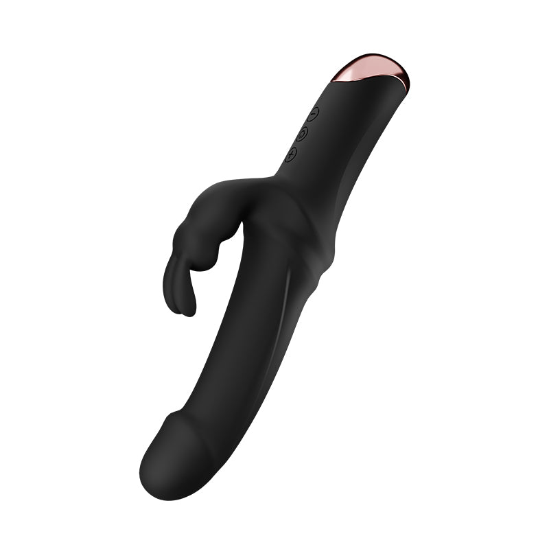 Power Escorts Czar Zwarte G Spot & Clit Vibrator - Silicone - 10 Speed