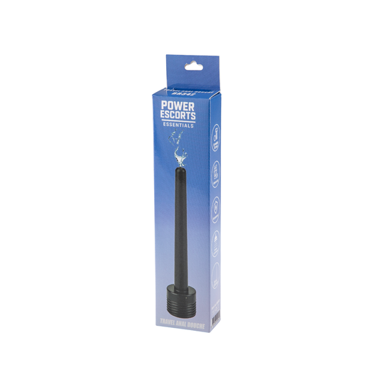 Power Escorts - Travel Anal Cleaner Douche Tube - Zwart - 15 cm