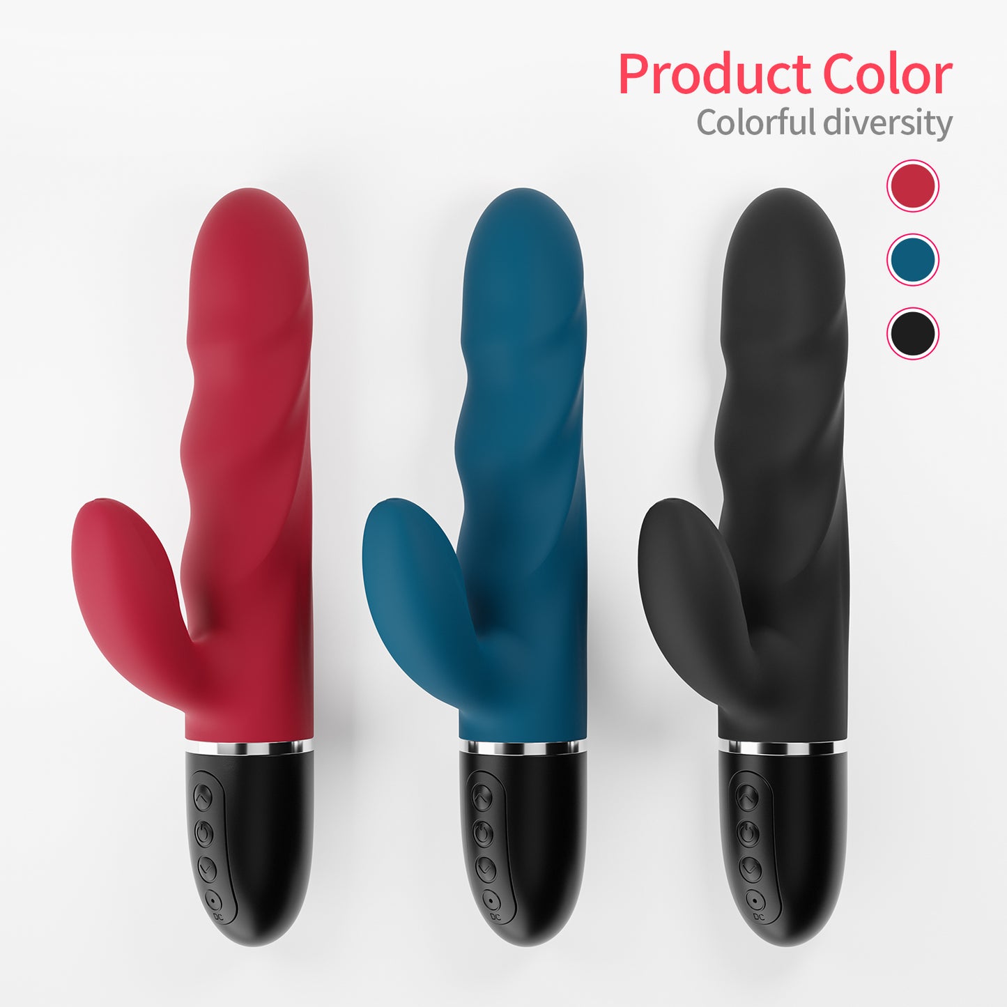 Power Escorts - BR310 - Medici Zwarte G Spot & Clit Stimulator - Silicone - 10 Speed