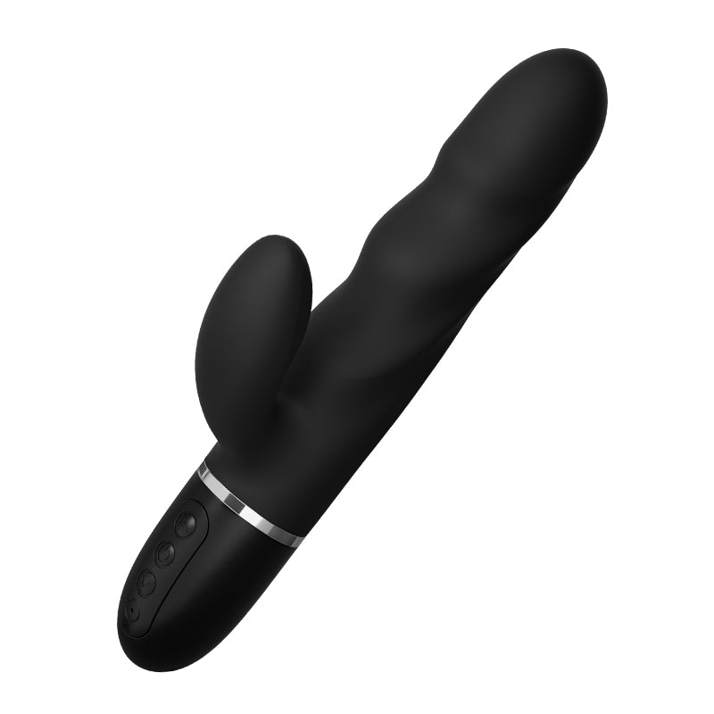 Power Escorts - BR310 - Medici Zwarte G Spot & Clit Stimulator - Silicone - 10 Speed