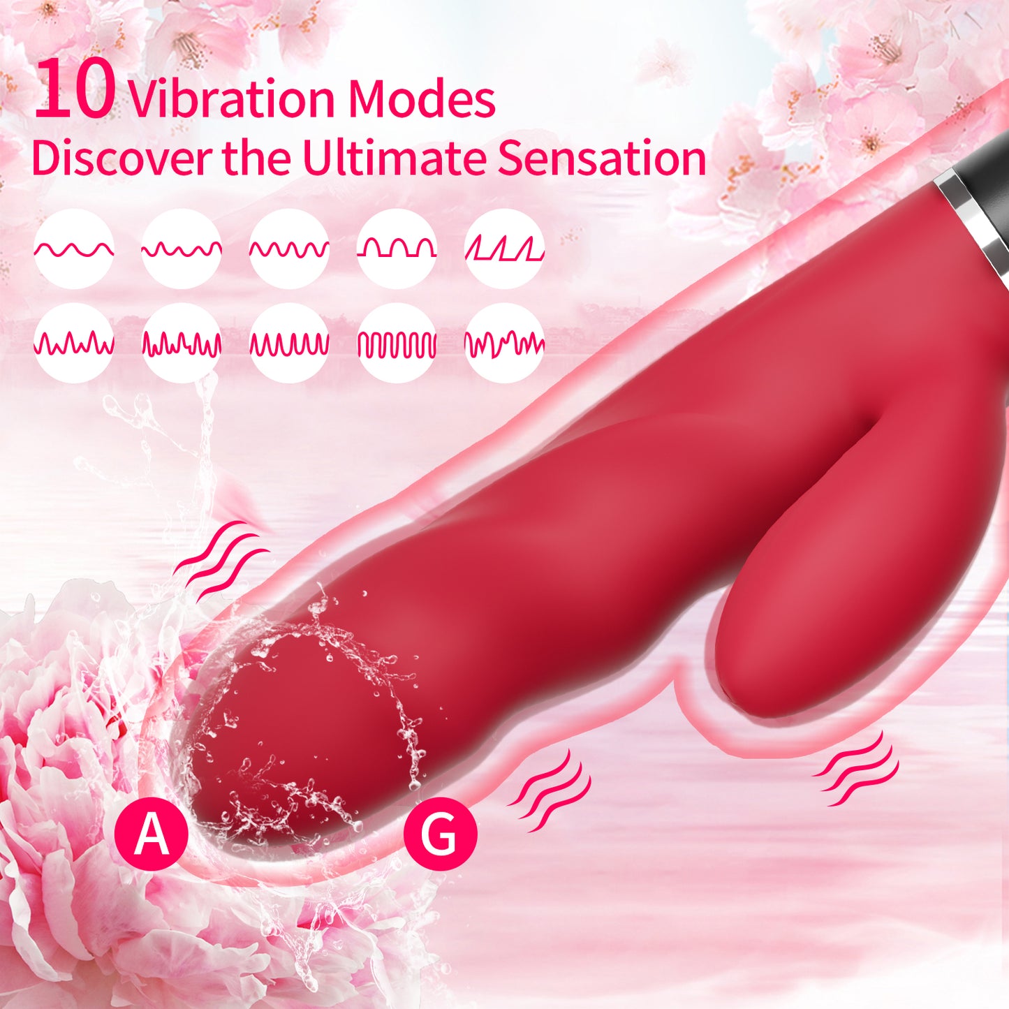 Power Escorts - BR310 - Medici Zwarte G Spot & Clit Stimulator - Silicone - 10 Speed