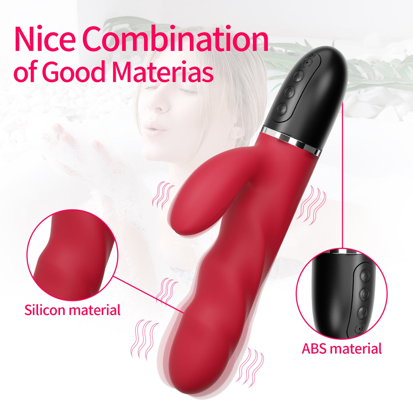 Power Escorts - BR310 - Medici Zwarte G Spot & Clit Stimulator - Silicone - 10 Speed