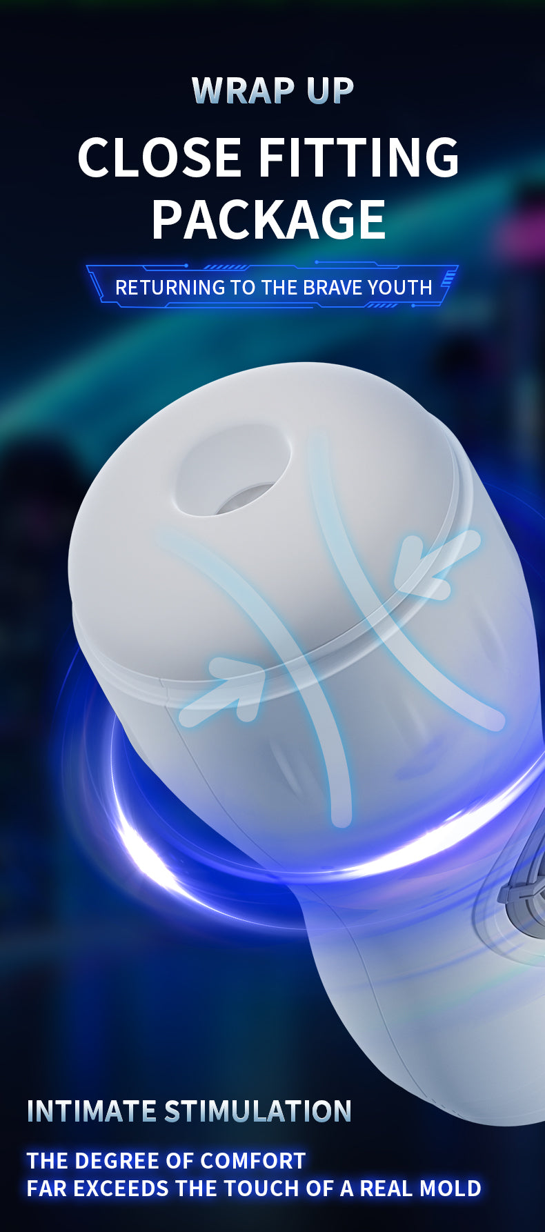 Power Escorts - BR311 - Carl - Groot Formaat Witte Masturbator - 10 Function + Sound Function