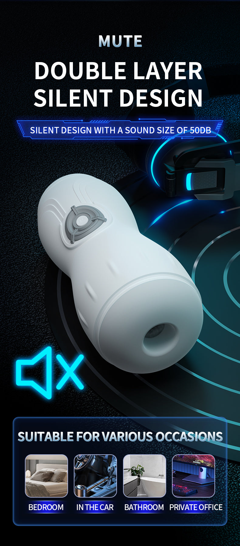 Power Escorts - BR311 - Carl - Groot Formaat Witte Masturbator - 10 Function + Sound Function