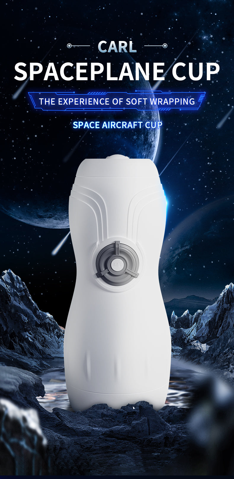 Power Escorts - BR311 - Carl - Groot Formaat Witte Masturbator - 10 Function + Sound Function