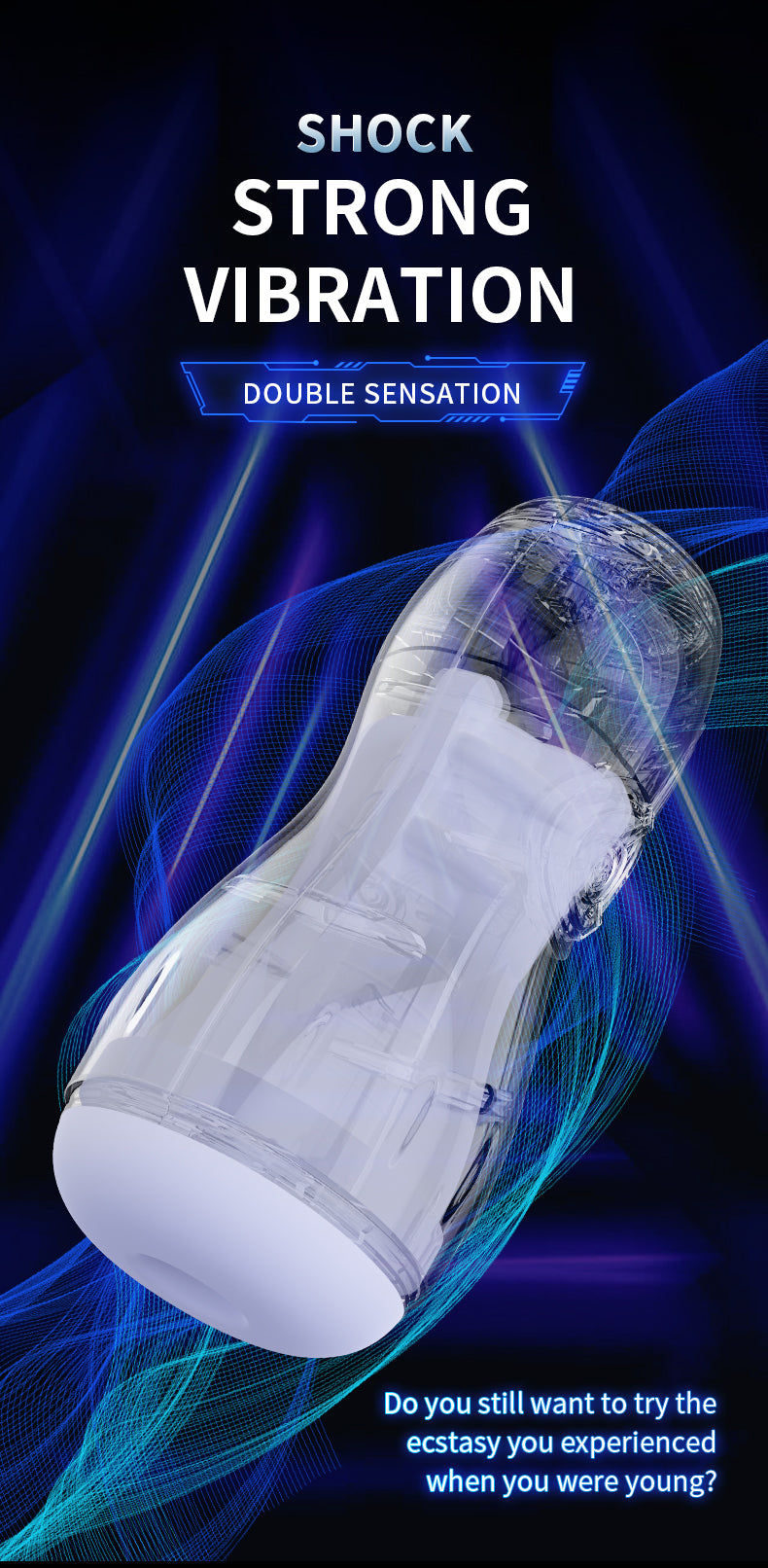 Power Escorts - BR311 - Carl - Groot Formaat Witte Masturbator - 10 Function + Sound Function