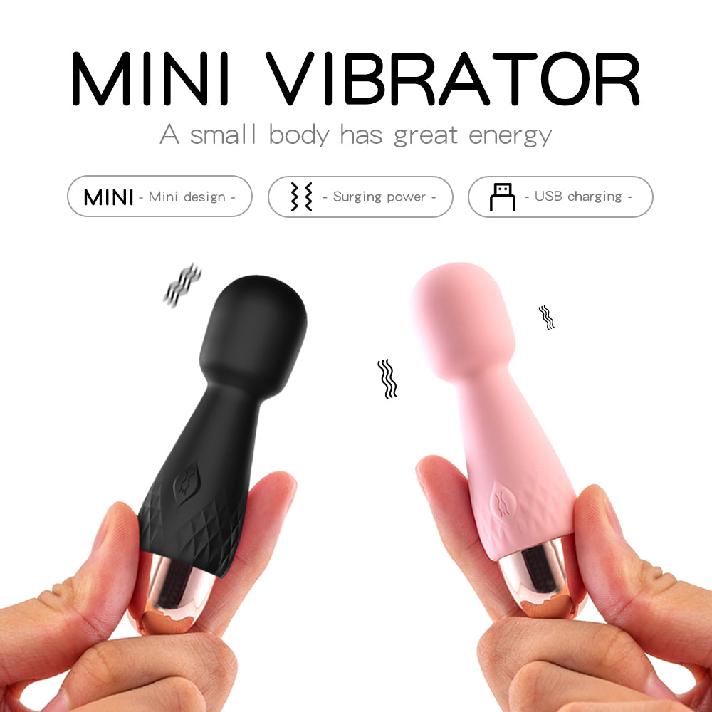 Power Escorts - BR315 - Mini Wand Massager De Luxe Black - 11,6 Cm / 4.5 Inch Silicone