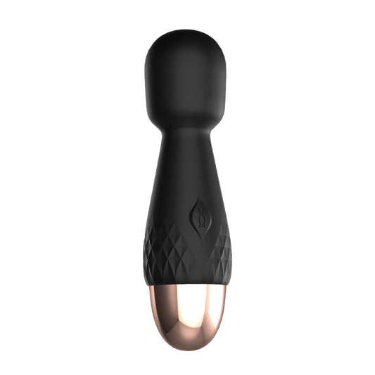 Power Escorts - BR315 - Mini Wand Massager De Luxe Black - 11,6 Cm / 4.5 Inch Silicone