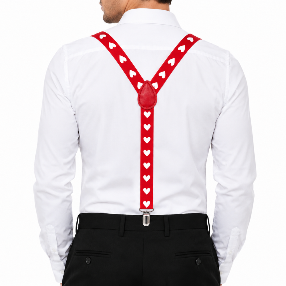 Bretels Suspender Hearts – Zwart & Rood