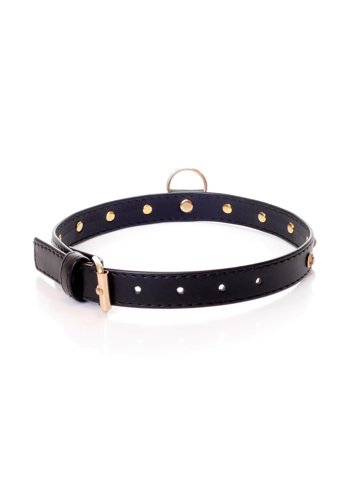 Bossoftoys - 33-00116 - Fetish Collar Goud Met Steentjes - 2 cm width - Verstelbaar