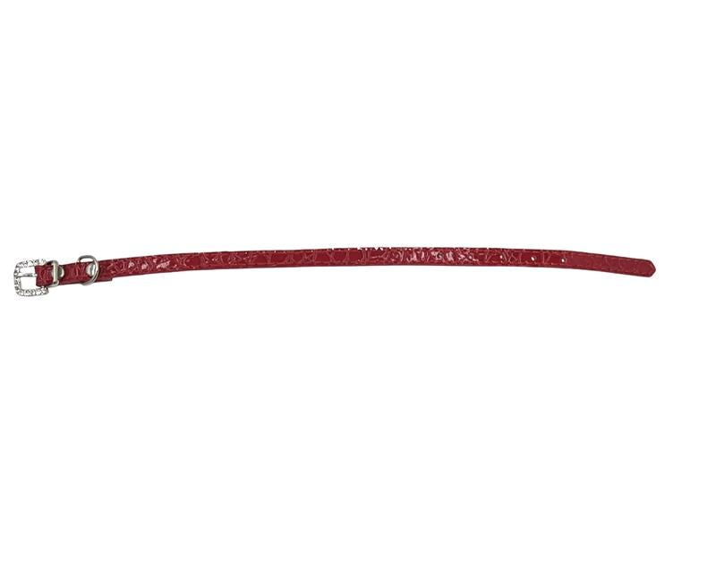 Kattenhalsband / Kleine Hond Halsband - Rood - Diameter 8 CM - Lengte 30 CM - Breedte 1 CM - Gesp Met Luxe Diamanten Look