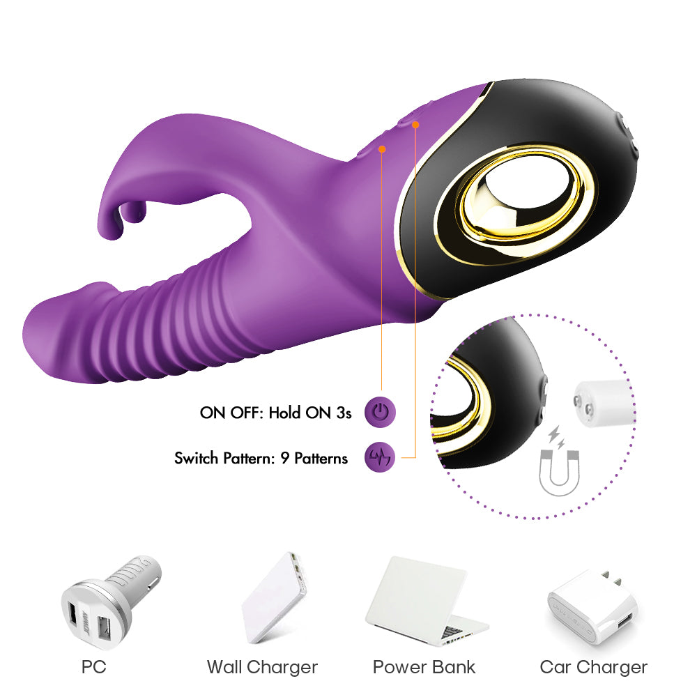 Bossoftoys - Zing purple - vibrator - 4 pulsation modes - G-spot - 52-00013-1  - USB rechargeable - 100% waterproof - 9 vibration modes