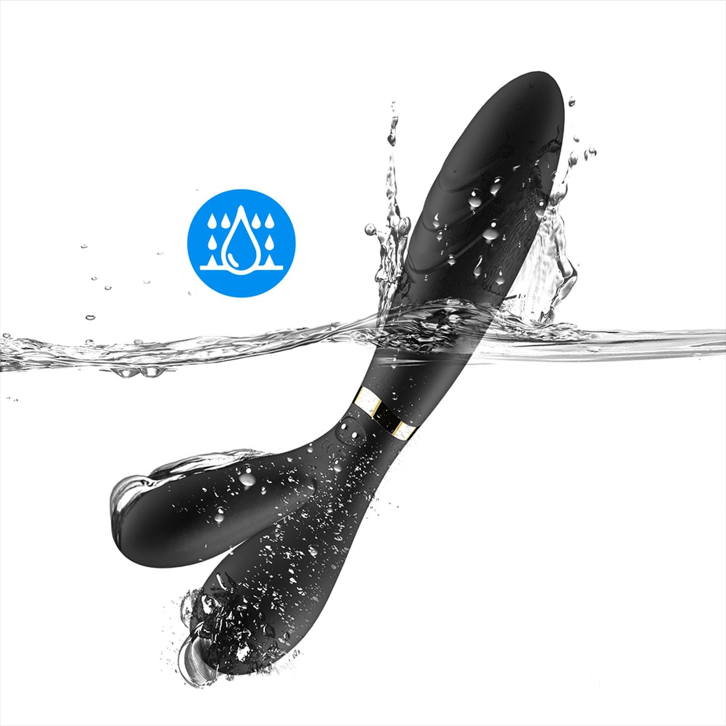 Bossoftoys - Y-Wand Zwarte dual head G spot vibrator - 52-00026- USB rechargeable - 100% waterproof - 9 vibration modes