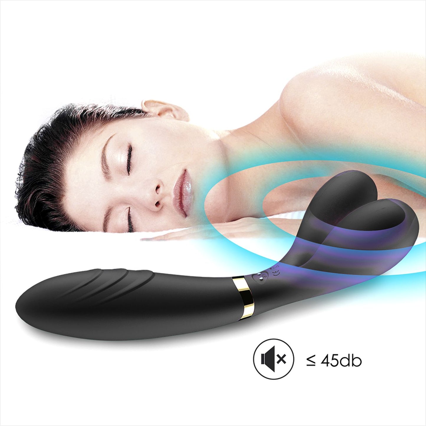 Bossoftoys - Y-Wand Zwarte dual head G spot vibrator - 52-00026- USB rechargeable - 100% waterproof - 9 vibration modes