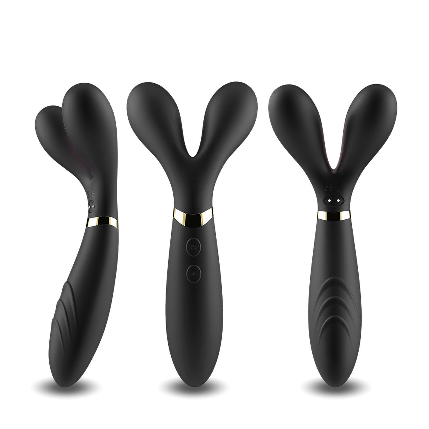 Bossoftoys - Y-Wand Zwarte dual head G spot vibrator - 52-00026- USB rechargeable - 100% waterproof - 9 vibration modes