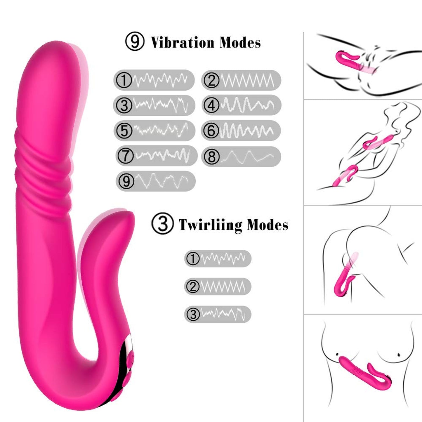 De Luxe Twirling Vibrator Up & Down All Function