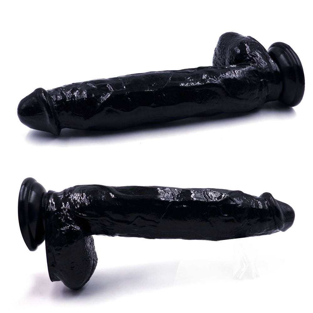 Power Escorts - BR227 Black - Monster John XL Mega Realistic Dildo 30 CM / 11,8 Inch