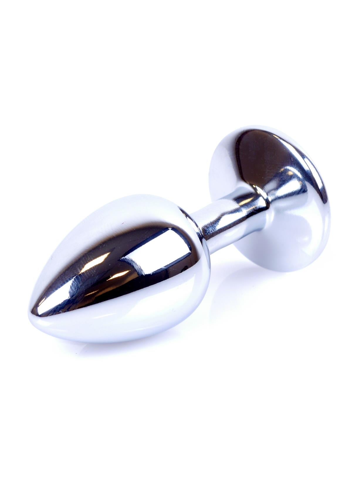 Power Escort Anal Plug Zwart met Kristal – RVS – 7 cm | Luxe & Comfort