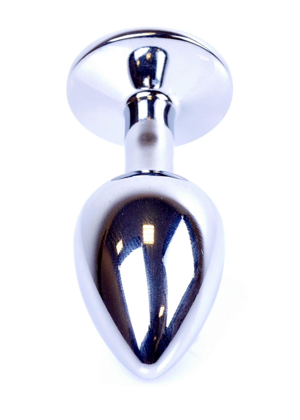 Power Escort Anal Plug Zwart met Kristal – RVS – 7 cm | Luxe & Comfort