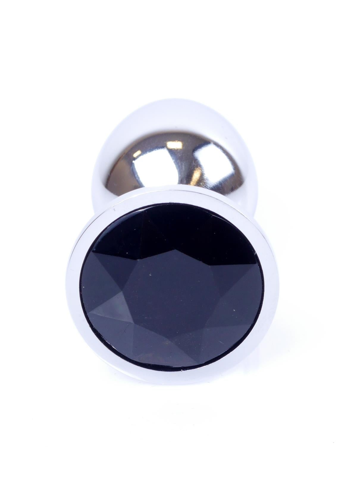 Power Escort Anal Plug Zwart met Kristal – RVS – 7 cm | Luxe & Comfort