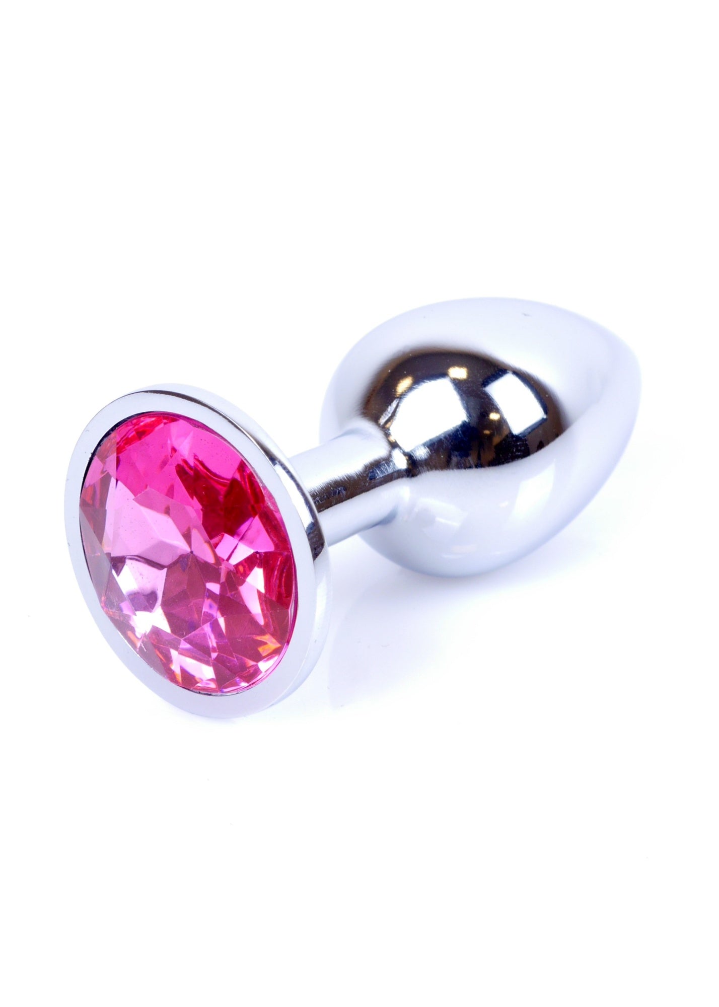Luxe Anal Plug van RVS met Kristal - Pink stone – 7 cm – Veilig & Comfortabel Design