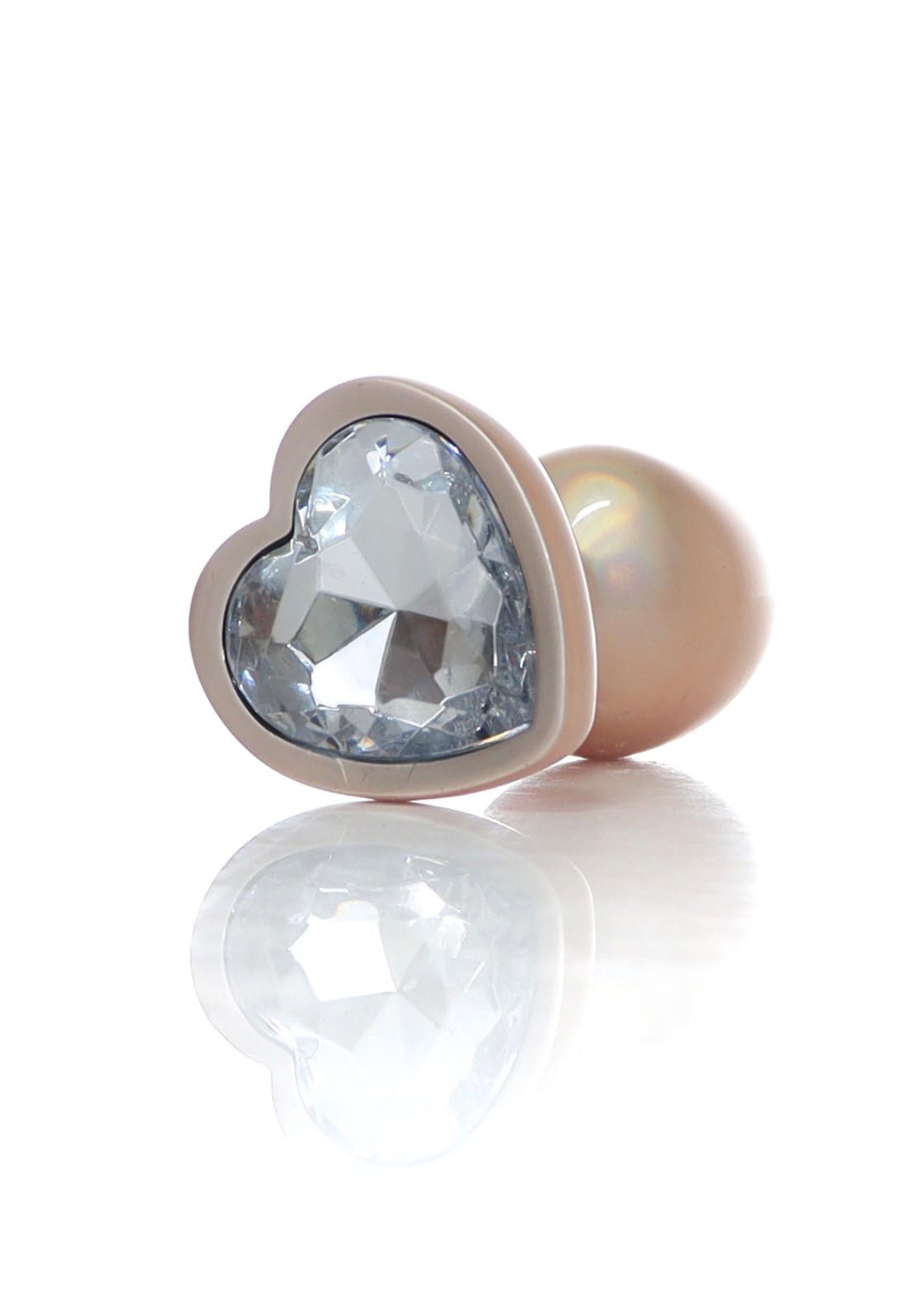 Boysoftoys - 64-00135 - Pearl Gold Heart Anal Plug  Clear Stone Small