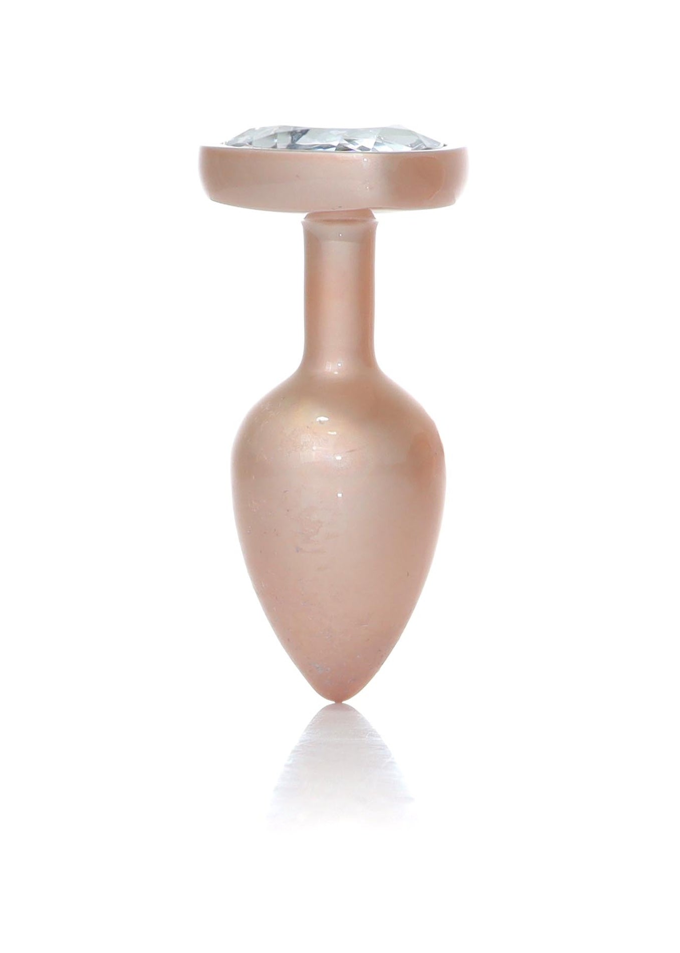 Boysoftoys - 64-00135 - Pearl Gold Heart Anal Plug  Clear Stone Small