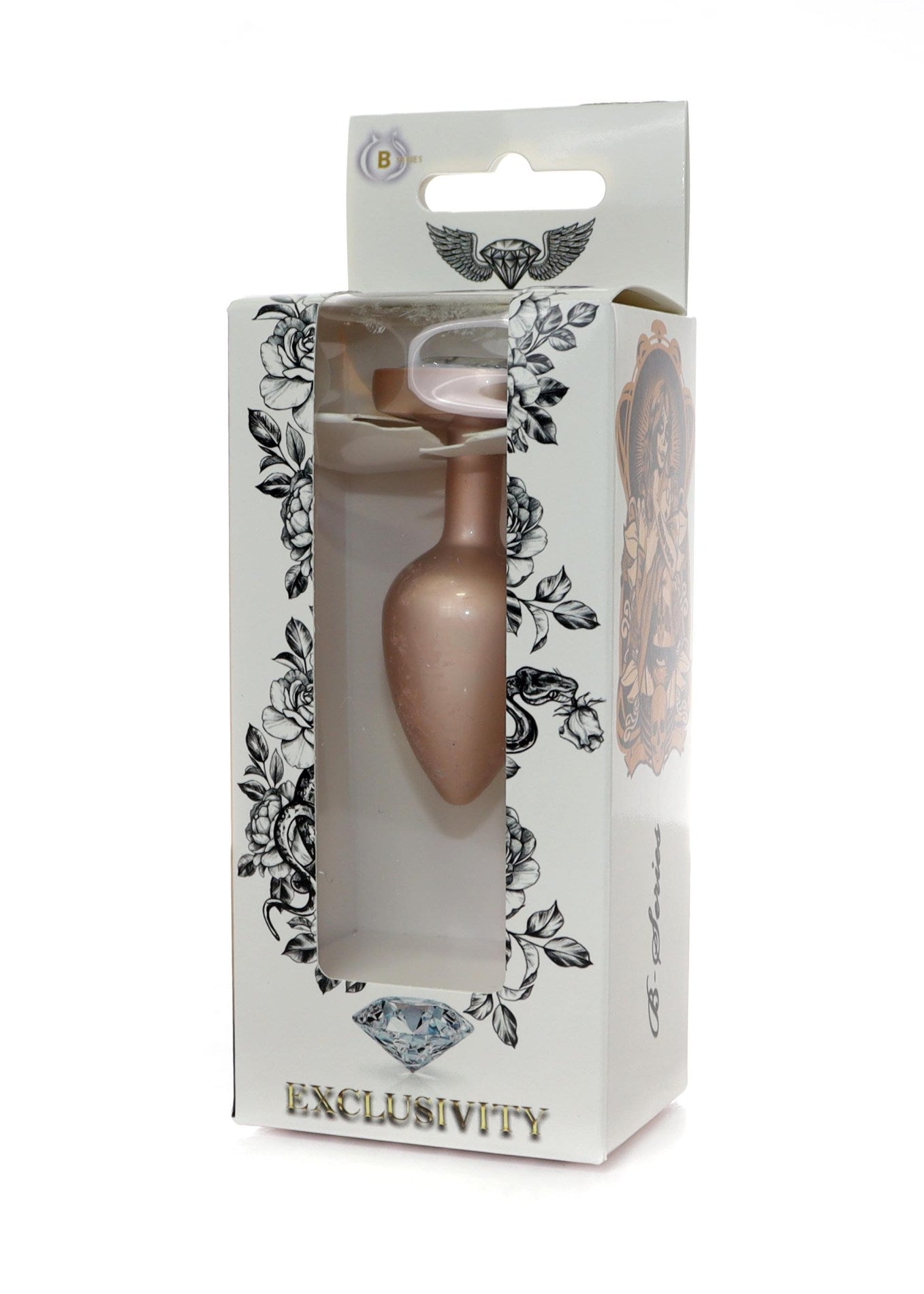 Boysoftoys - 64-00135 - Pearl Gold Heart Anal Plug  Clear Stone Small