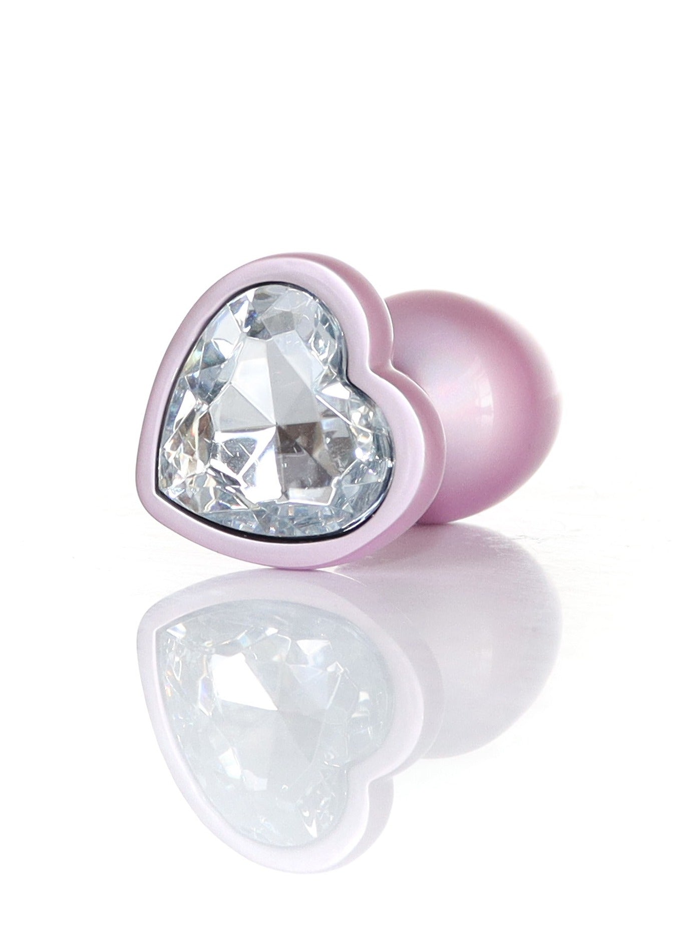 Boysoftoys - 64-00138 - Pearl Pink Heart Anal Plug  Clear Stone Small