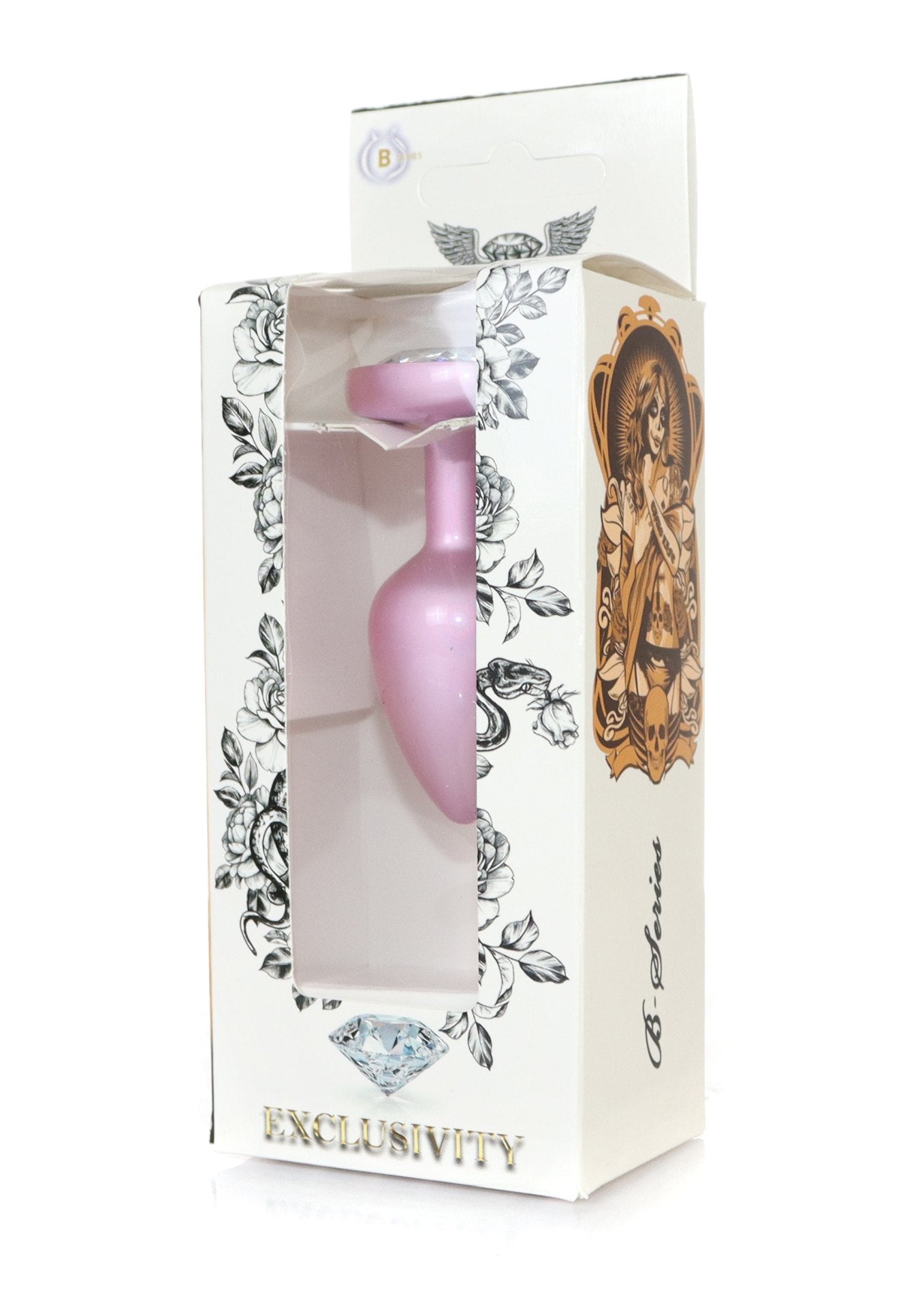 Boysoftoys - 64-00138 - Pearl Pink Heart Anal Plug  Clear Stone Small