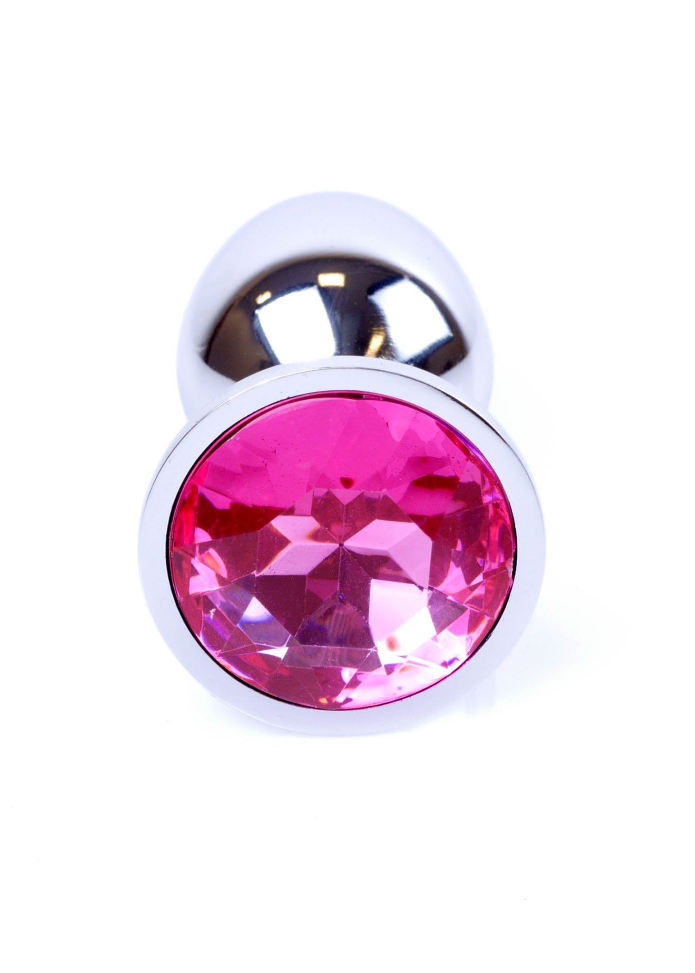 Luxe Anal Plug van RVS met Kristal - Pink stone – 7 cm – Veilig & Comfortabel Design