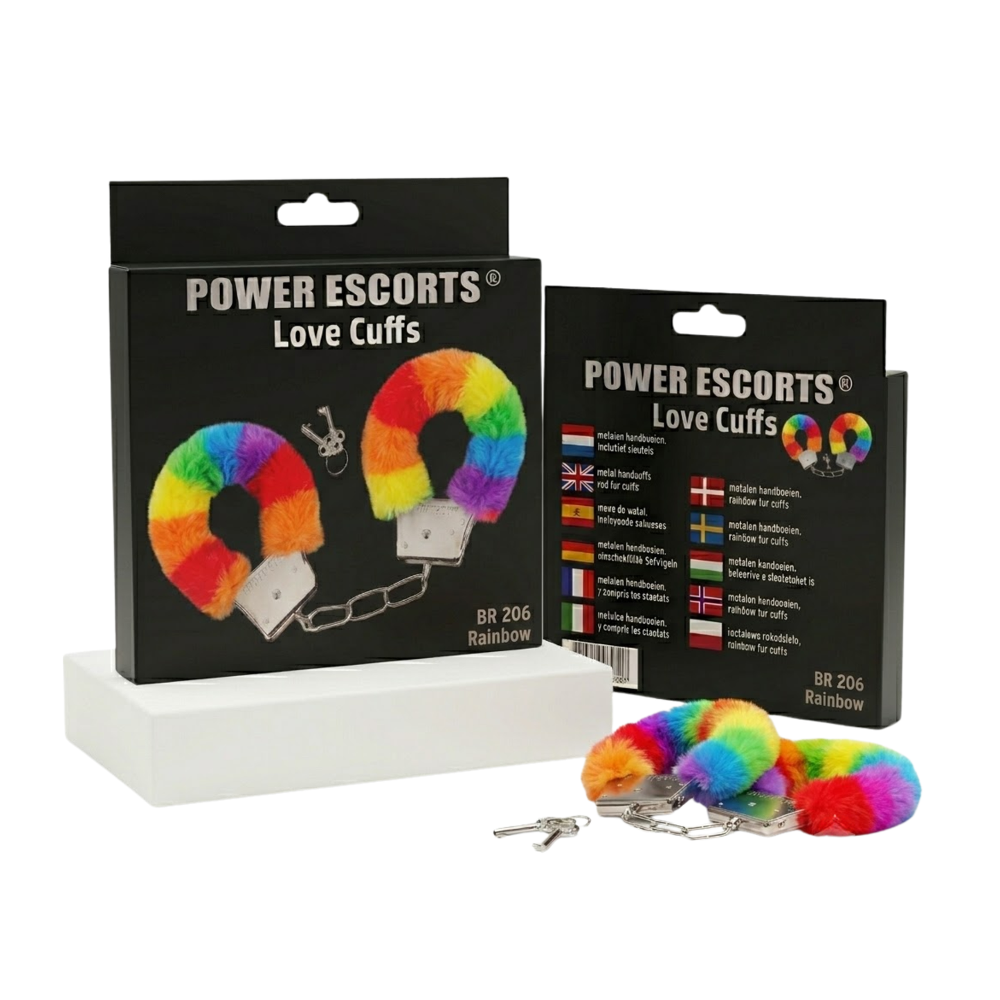 Power Escorts Furry Hand cuffs 5 Colours Mixpack - 5 Pieces - Love Cuffs - BR206
