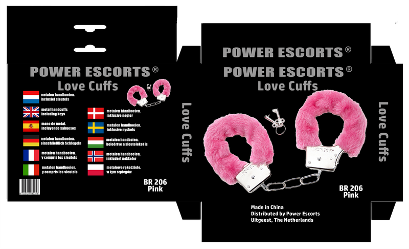 Power Escorts Furry Hand cuffs Pink - Love Cuffs - BR206 - Colourbox