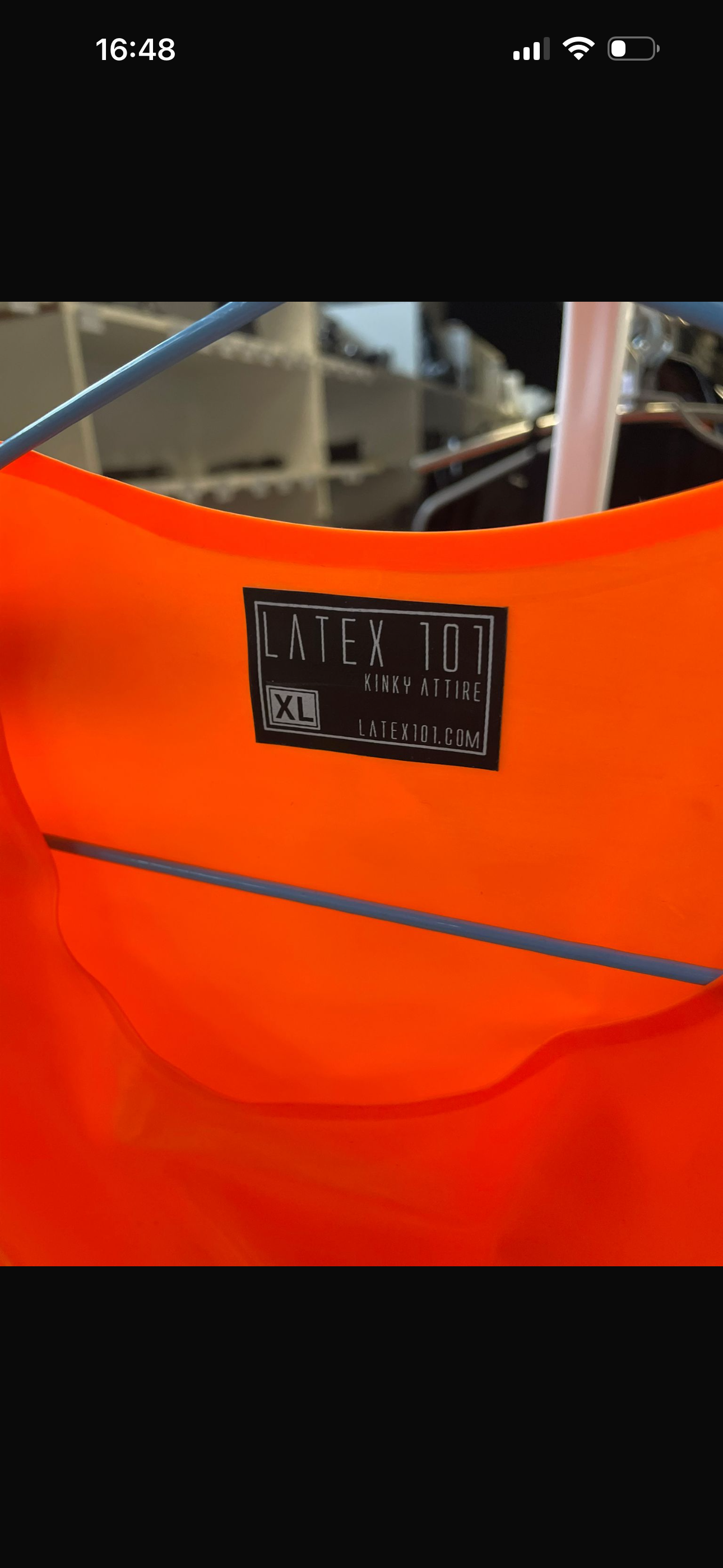 Latex 101 Kinky Orange Shirt Size XL