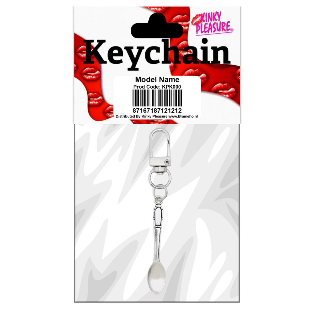 Mini Spoon Keychain – Speelse Sleutelhanger met Metalen Look
