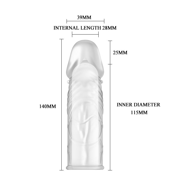 Baile - BI-010045E  Penis Sleeve  Clear - 14 Cm Dia 3,9 Cm