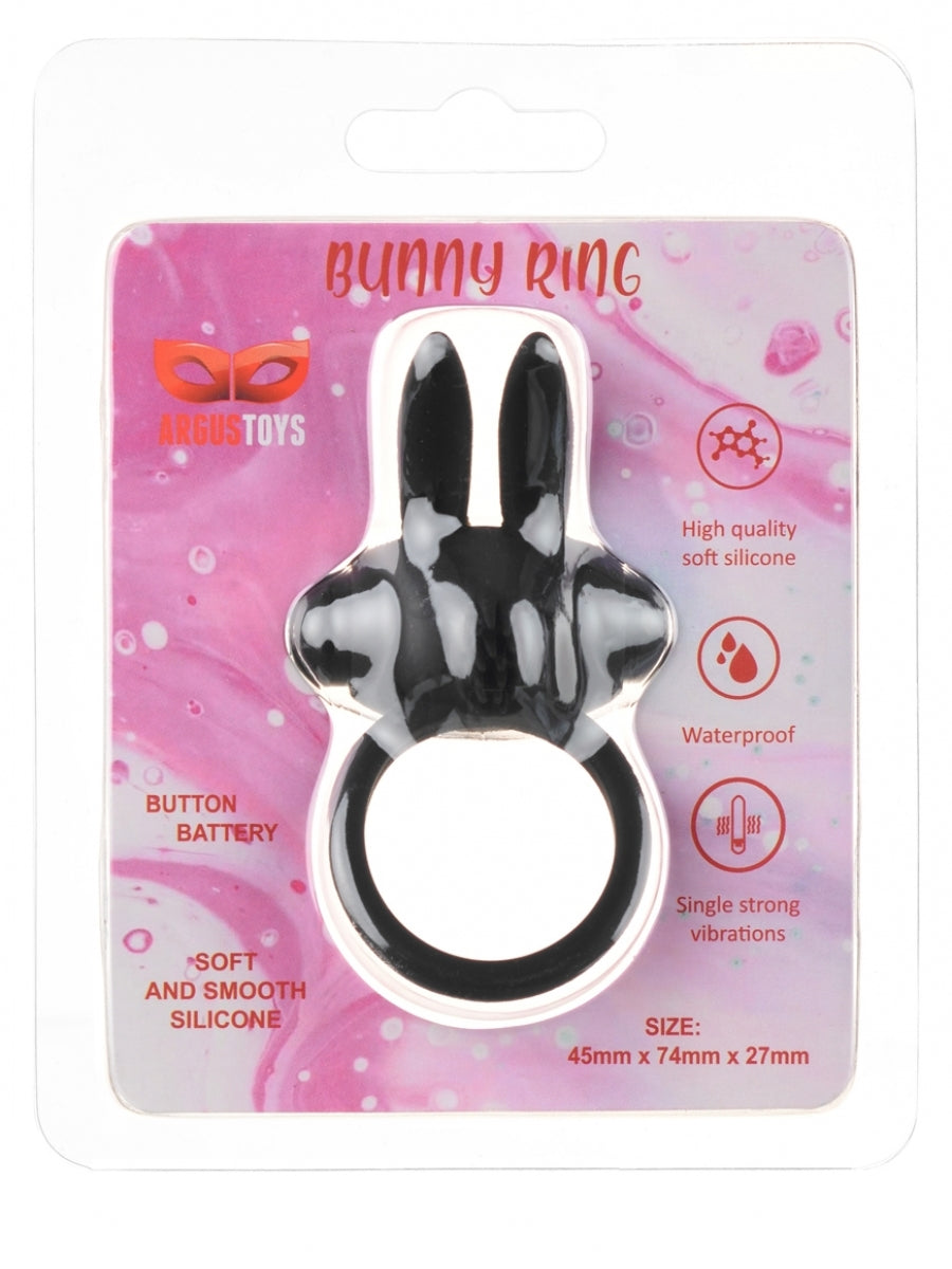 Argus Vibrating Bunny Cockring Black