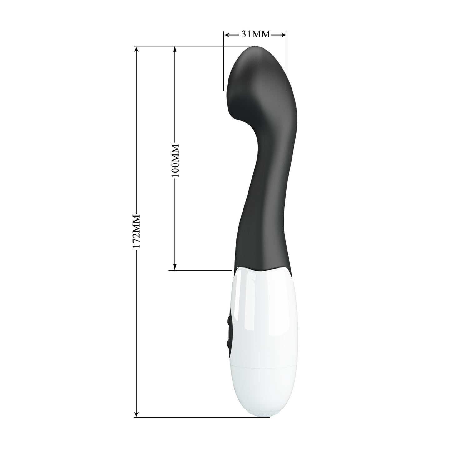 Baile - BI-014221-A3 - Pretty Love Charles Black Silicone Vibrator 30 Vibration Modes