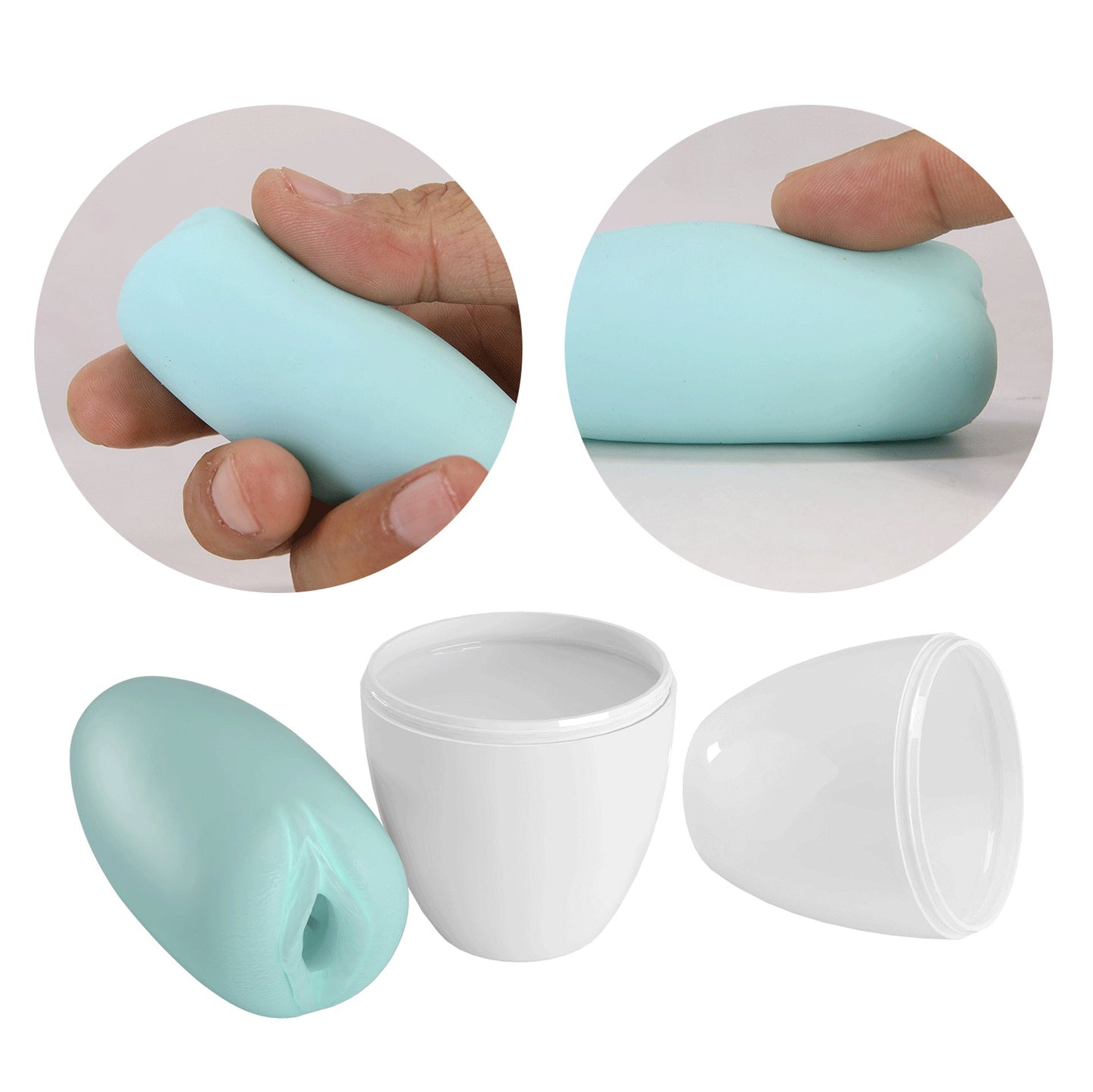 Baile -BI-014832-4-1 - Pretty Love Catherine Blue Silicone Masturbator Egg Big Size