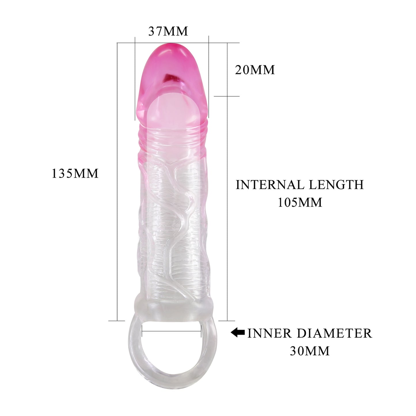 Baile - BI-026210-2 - Penis Sleeve Flesh 17,5 Cm Dia 3,7 Cm - 6,9 Inch Extender