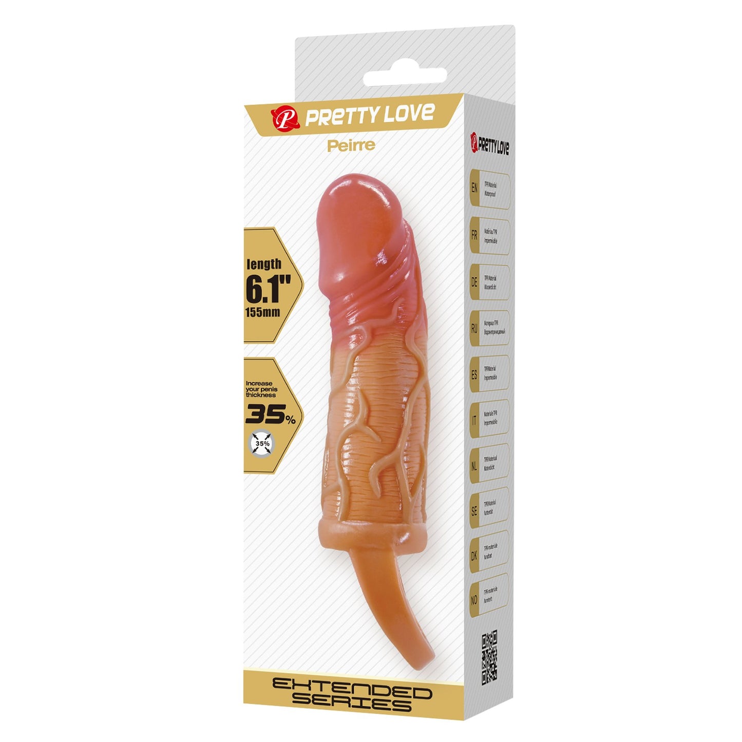 Baile - BI-026211-2 - Penis Sleeve Brown 15,5 Cm Dia 3,2 Cm - 6,1 Inch Extender