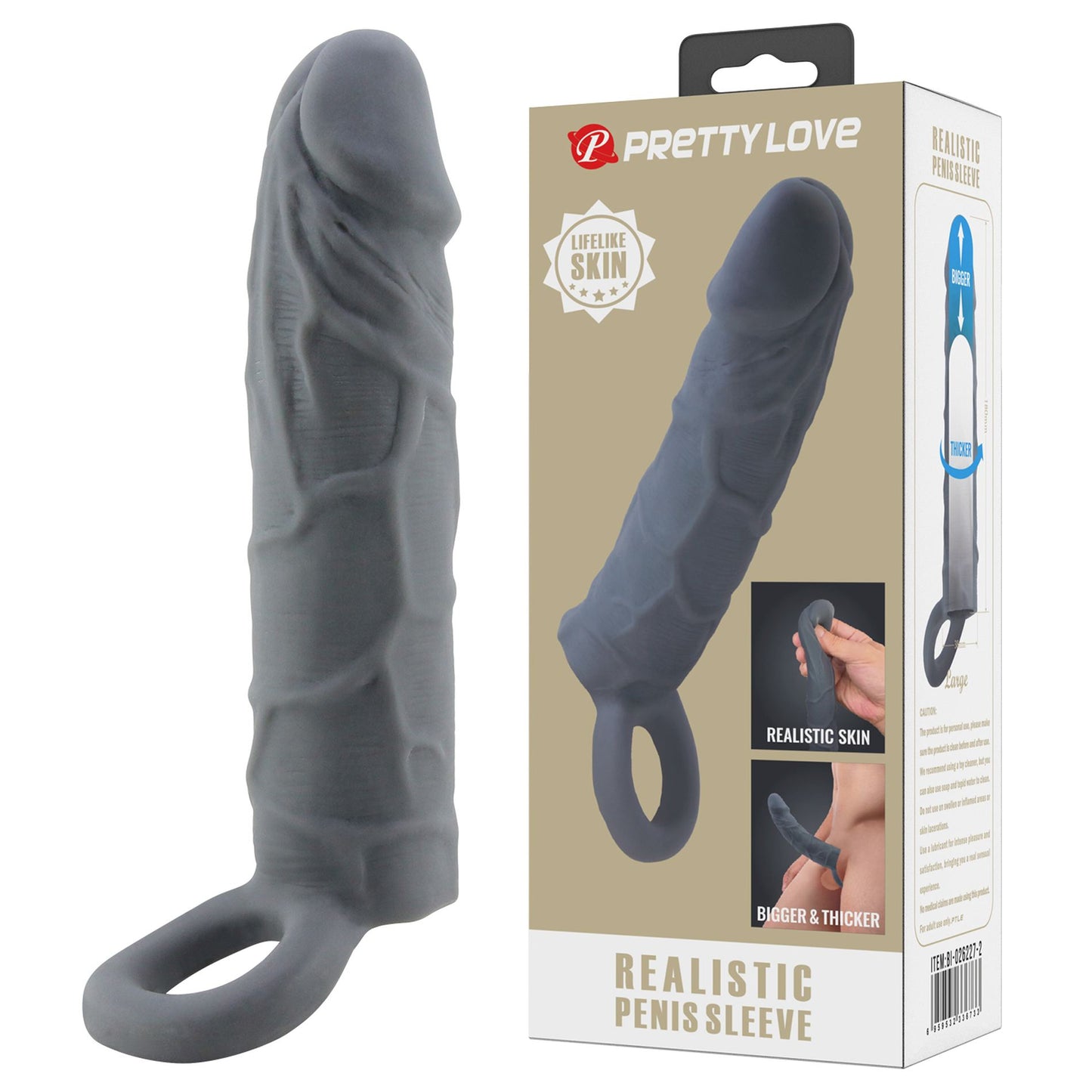 Baile - BI-026227-2 - Penis Sleeve Black 18 Cm Dia 3,2 Cm - Extender