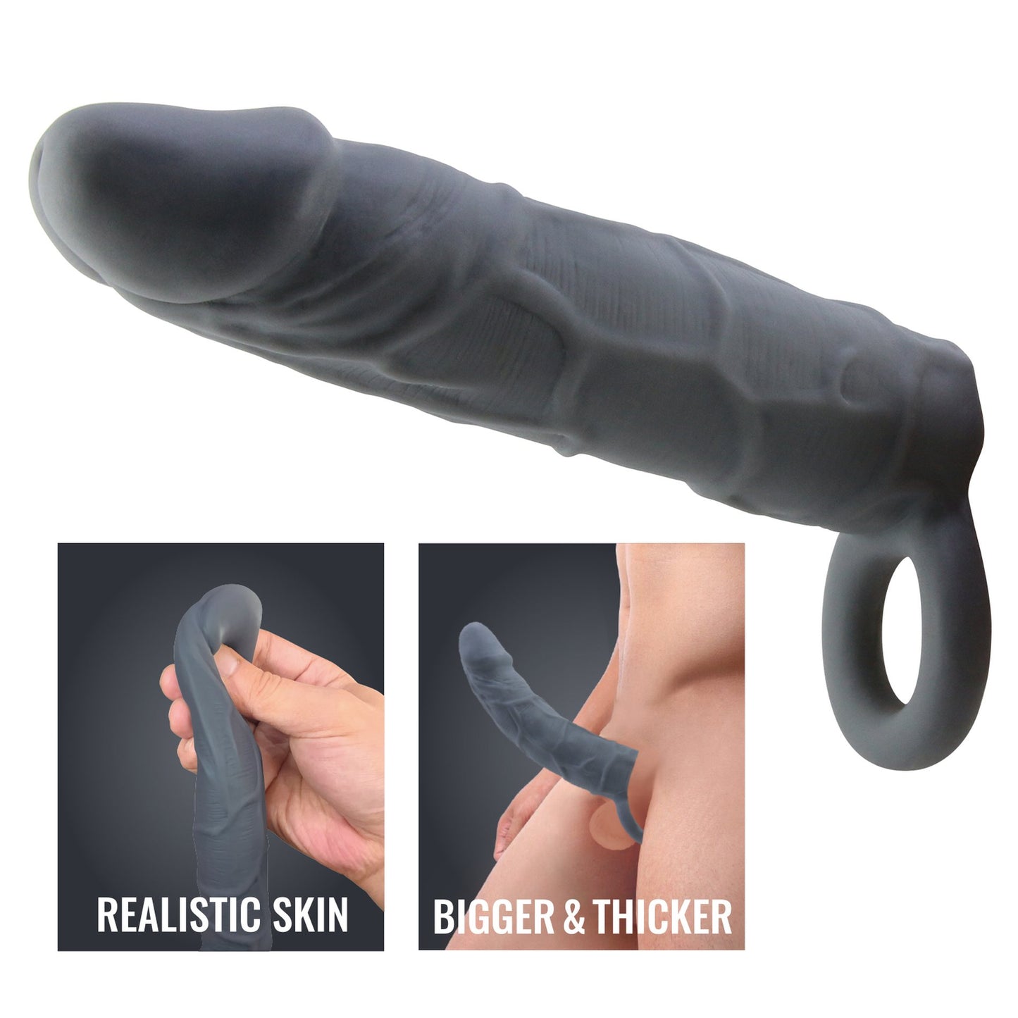Baile - BI-026227-2 - Penis Sleeve Black 18 Cm Dia 3,2 Cm - Extender