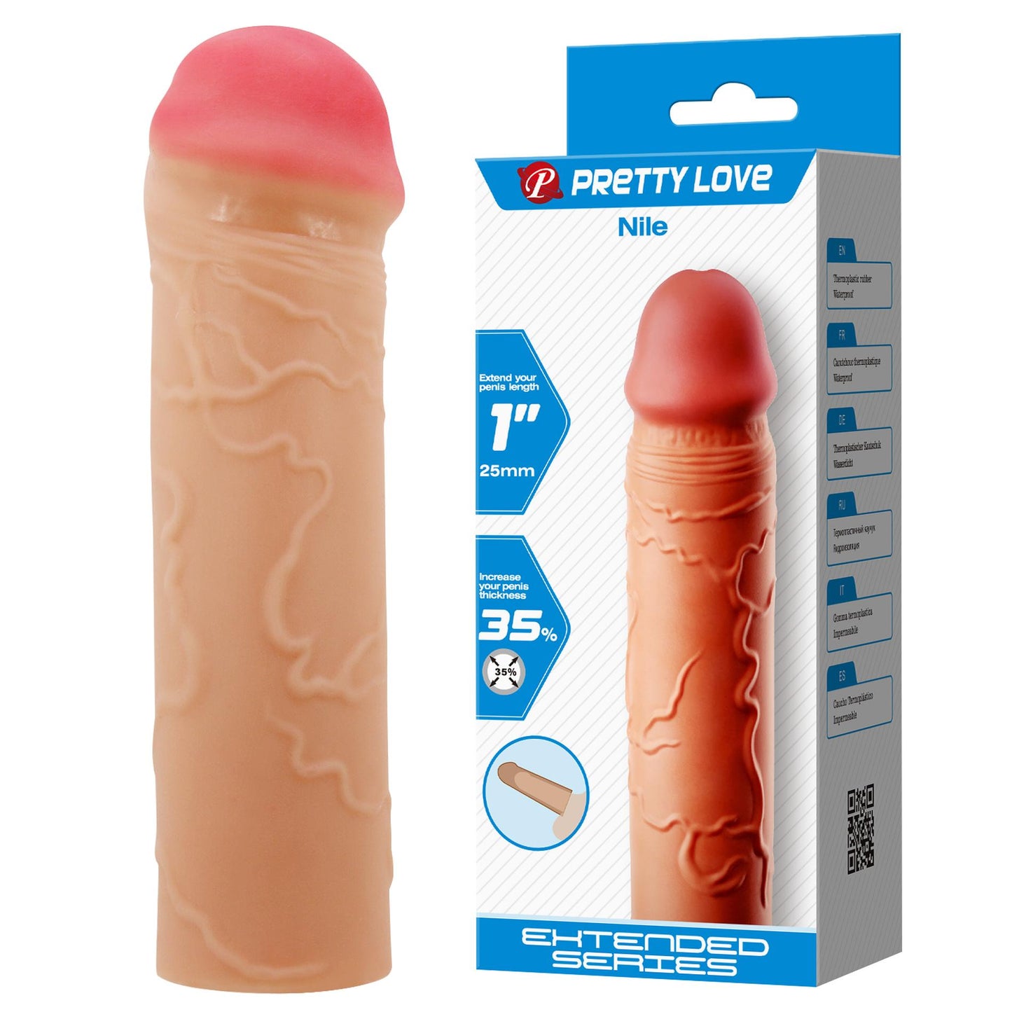 Baile - BI-026252 - Penis Sleeve Flesh 16,5 Cm Dia 3,8 Cm Inner Dia 2,44 Cm - Extender