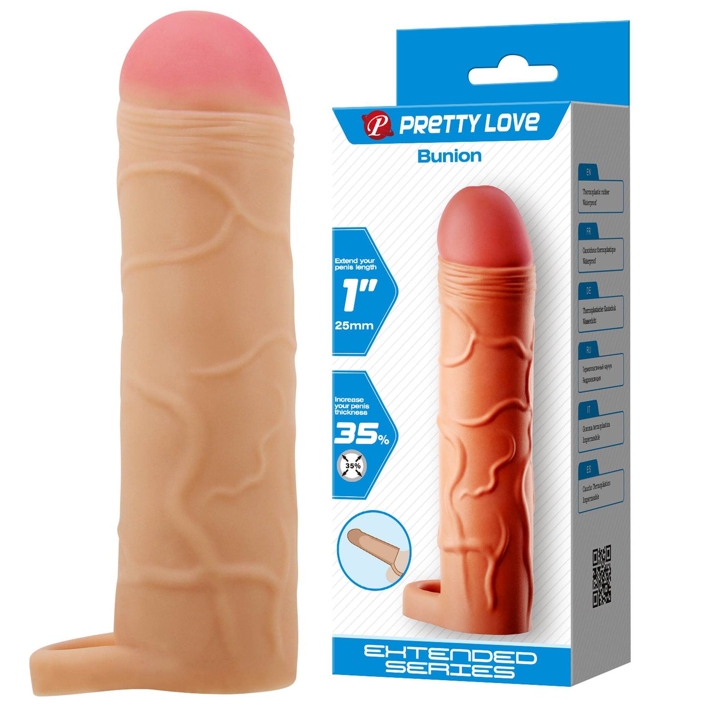 Baile - BI-026253 - Penis Sleeve Flesh 16,5 Cm Dia 3,7 Cm Inner Dia 2,44 Cm - Extender