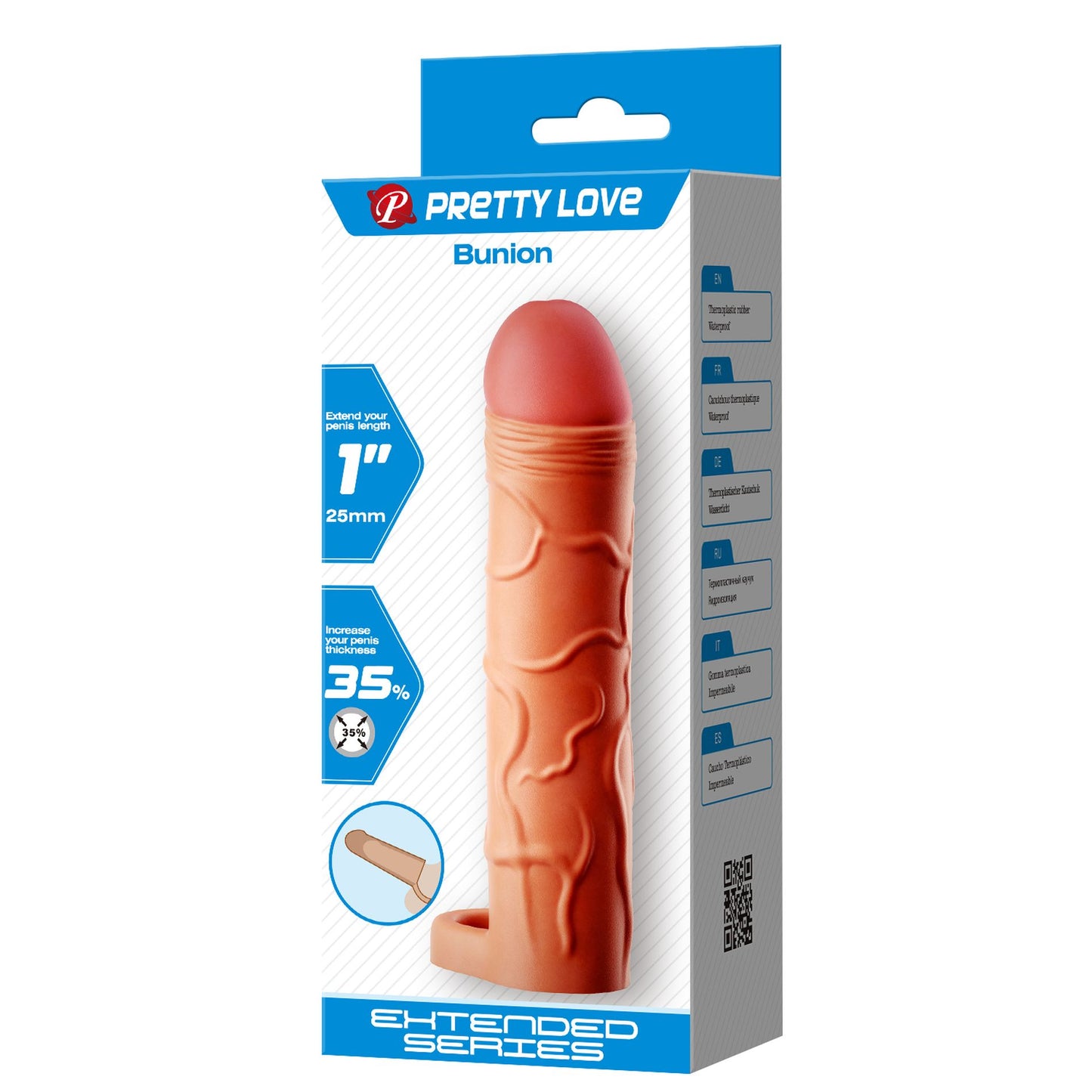 Baile - BI-026253 - Penis Sleeve Flesh 16,5 Cm Dia 3,7 Cm Inner Dia 2,44 Cm - Extender