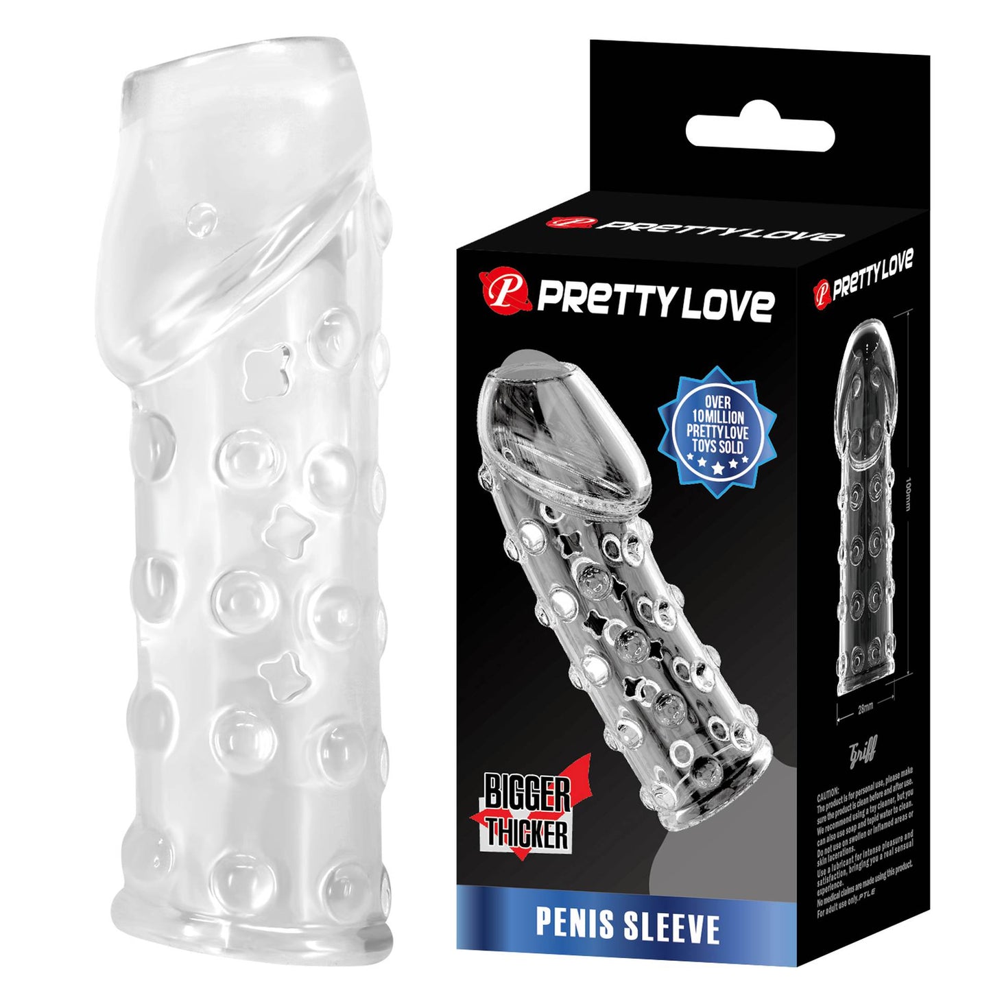 Baile -BI-026274M - Bigger Thicker Clear Penis Sleeve