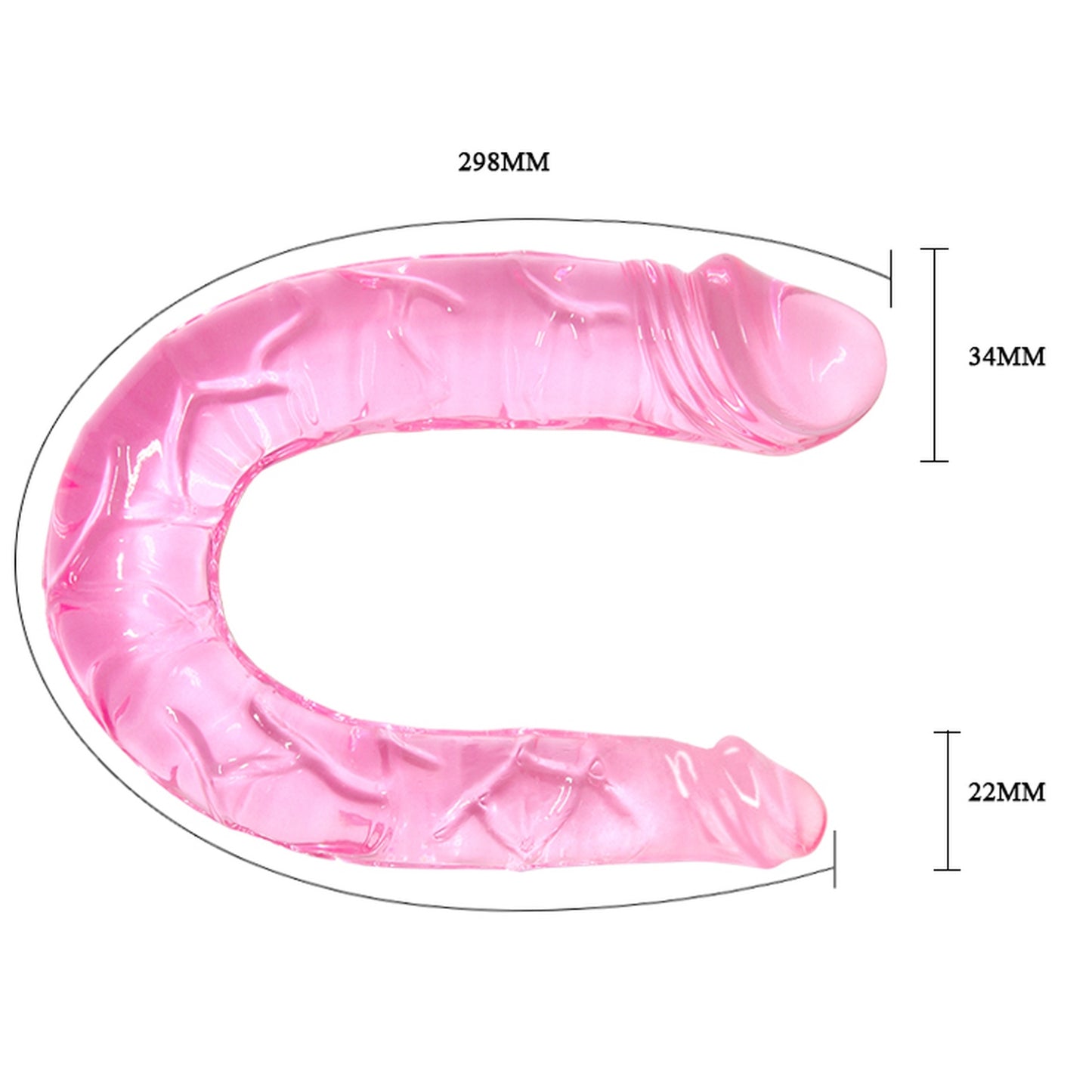 Baile - BI-040001 - Double Dong Pink - Length 29,8 CM Dia 3,4/2,2 CM